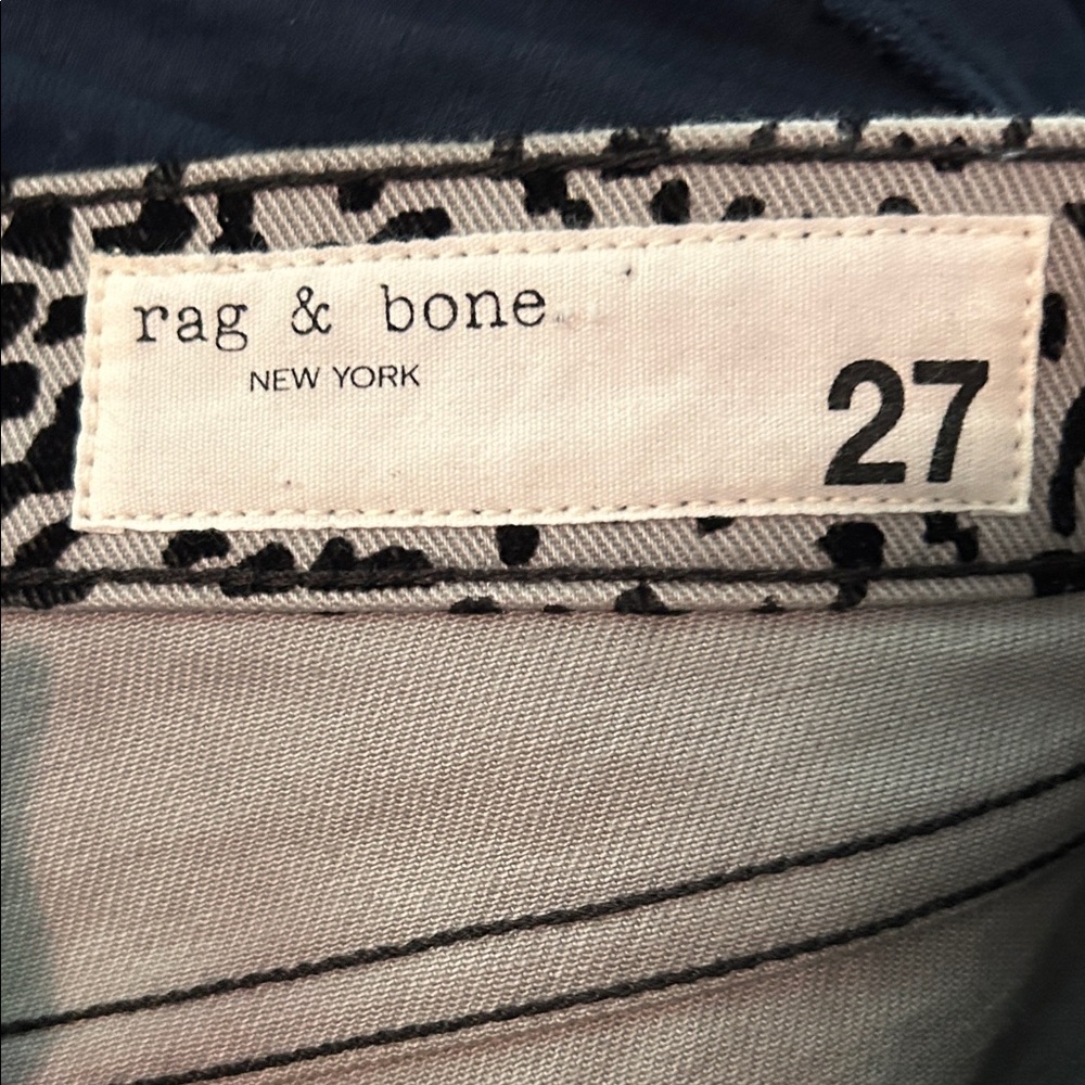 rag & bone Hana High Rise Slim Fit Cropped Boot Gray Cheetah Jeans - Picture 4 of 5